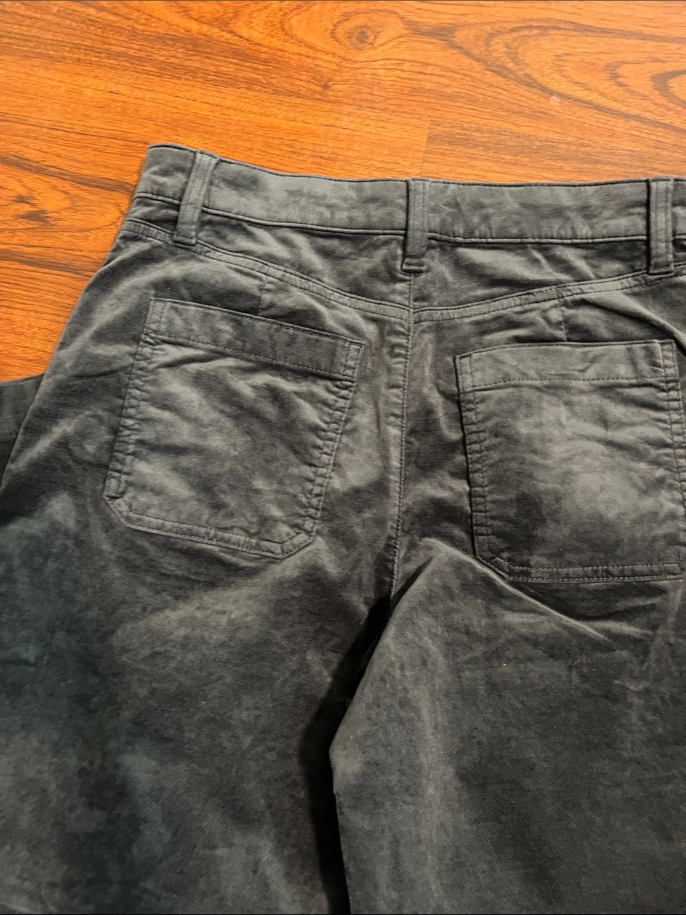 LOFT barrel Leg Pants in velvet stretch Coastal Grey - Picture 6 of 7